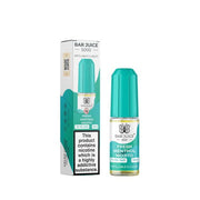 10ml bottle of Bar Juice 5000 Nic Salt E-Liquid in Fresh Menthol Mojito flavor, blending zesty lime, cool mint, and a hint of sweetness for a refreshing vape; smooth nic salt formula ideal for pod systems and MTL vaping.
